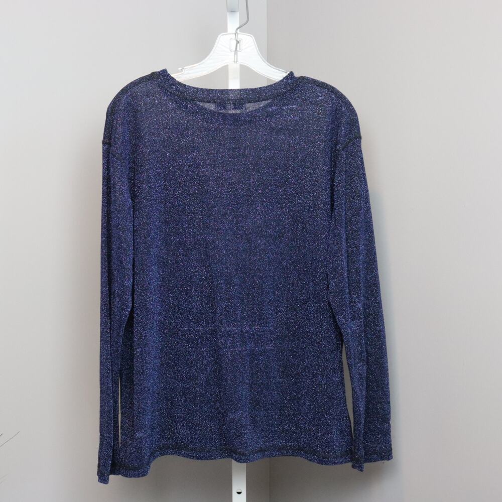 Drifter Metallic Sheer Shimmer Long Sleeve Top‎ Size M - Picture 2 of 3